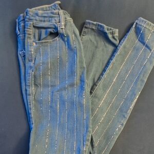 Stylish Blue Jeans with Rhinestone Accents. Missing A Few Rhinstones